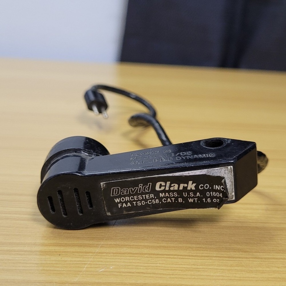 Microphone 12948G-01 M-1/DC David Clark Co. amplified dynamic aviation headset